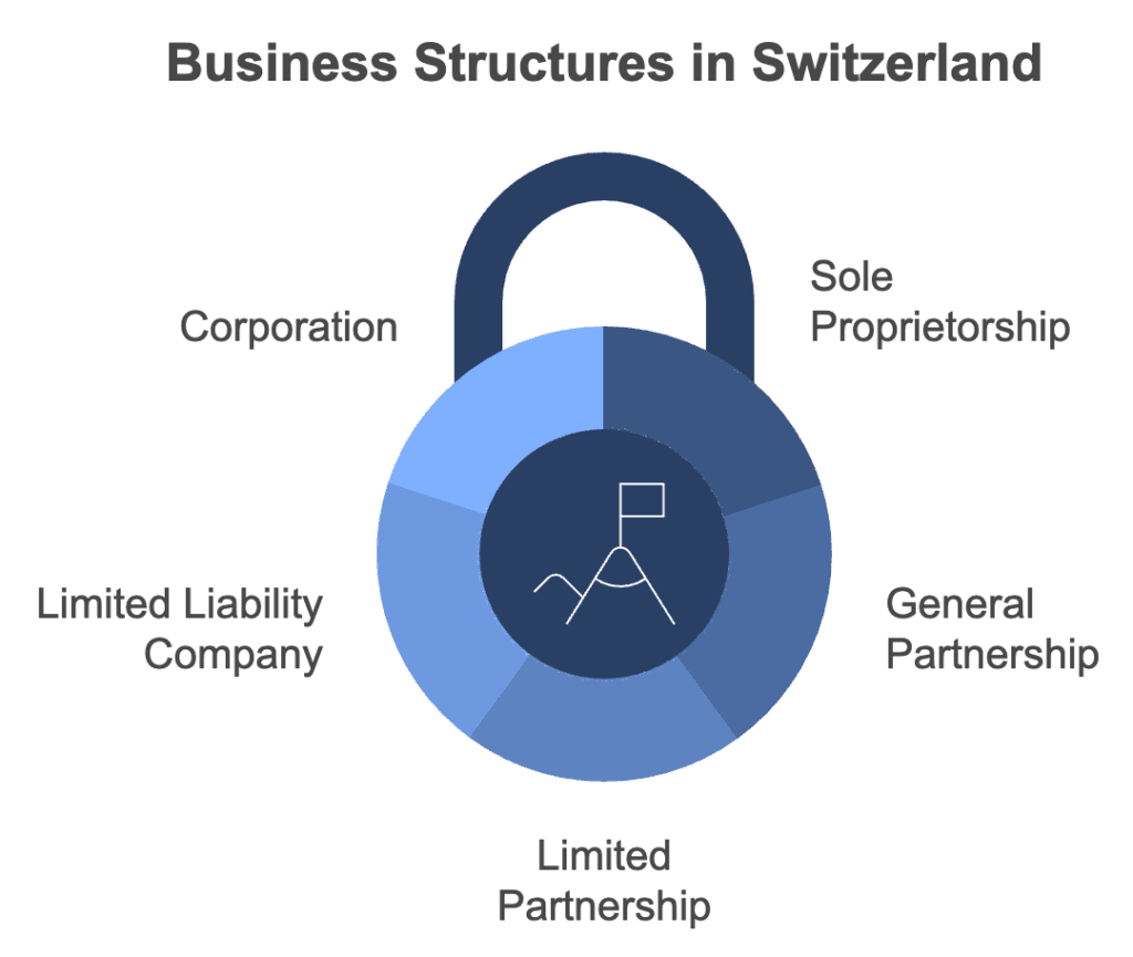 Diagramm of business structures in Switzerland